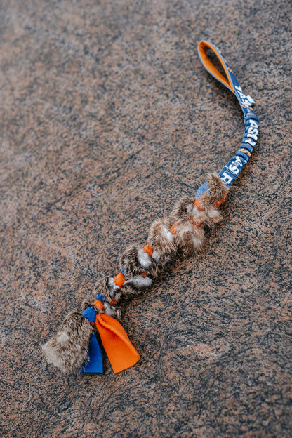 Kampfläta med äkta kaninpäls