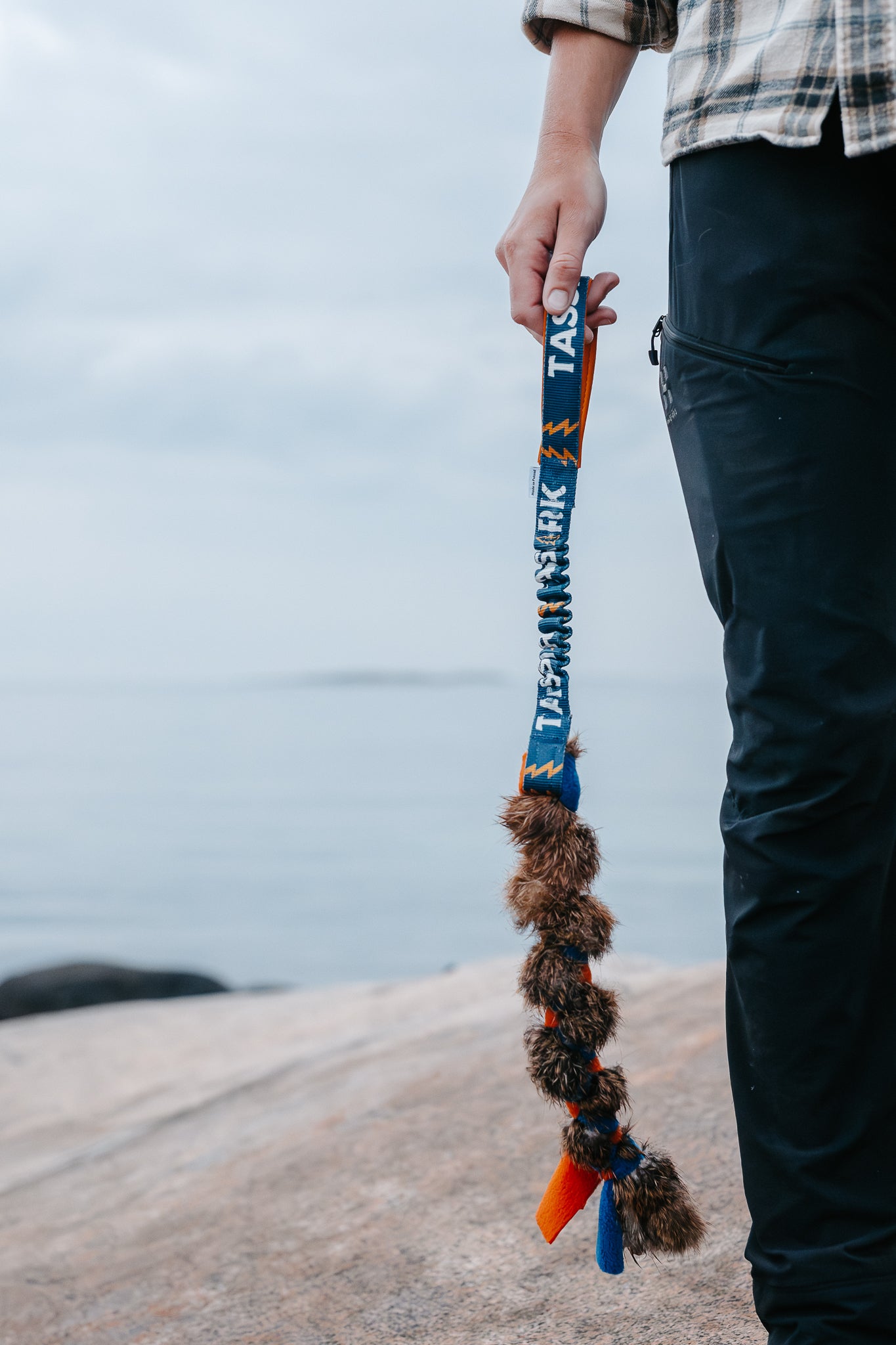 Kampfläta med äkta kaninpäls