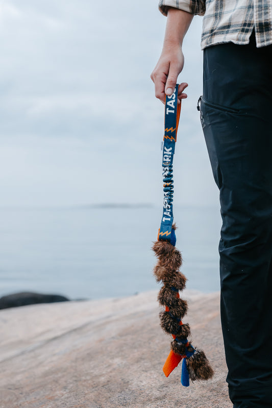 Kampfläta med äkta kaninpäls